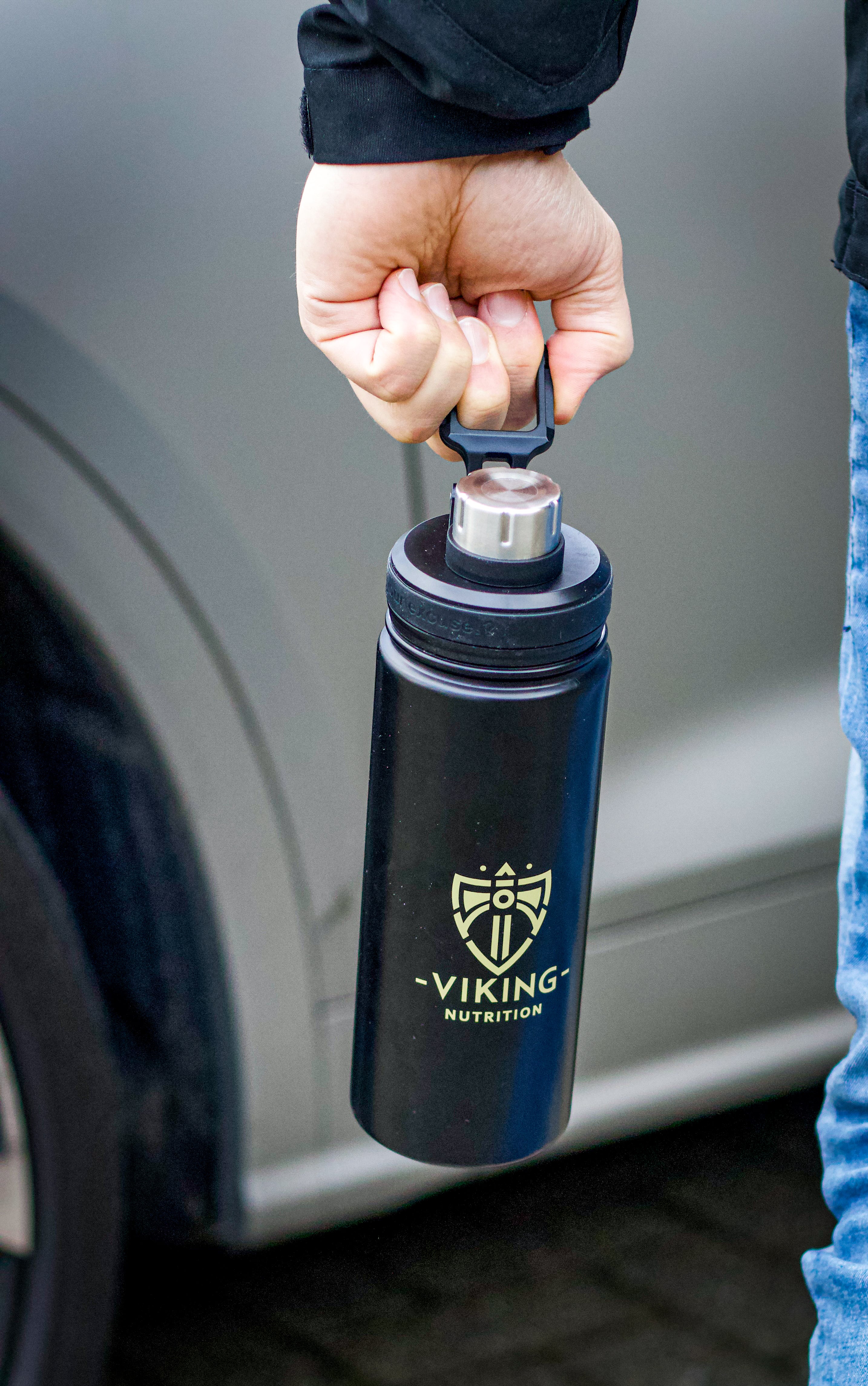 Stainless steel Viking Nutrition Drinking Bottle